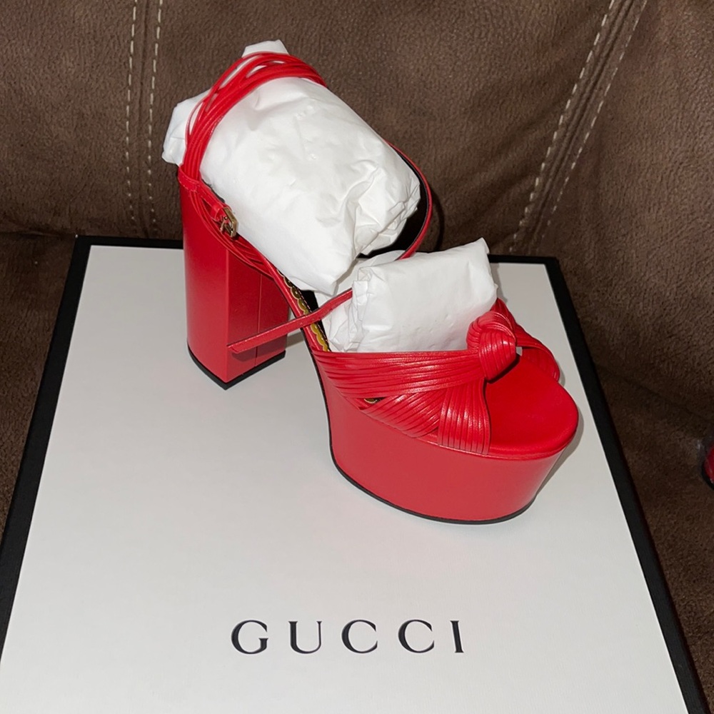 Brand New Red Gucci Platforms